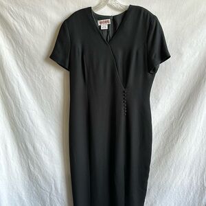 Maggy London short sleeve black maxi dress, size 16
